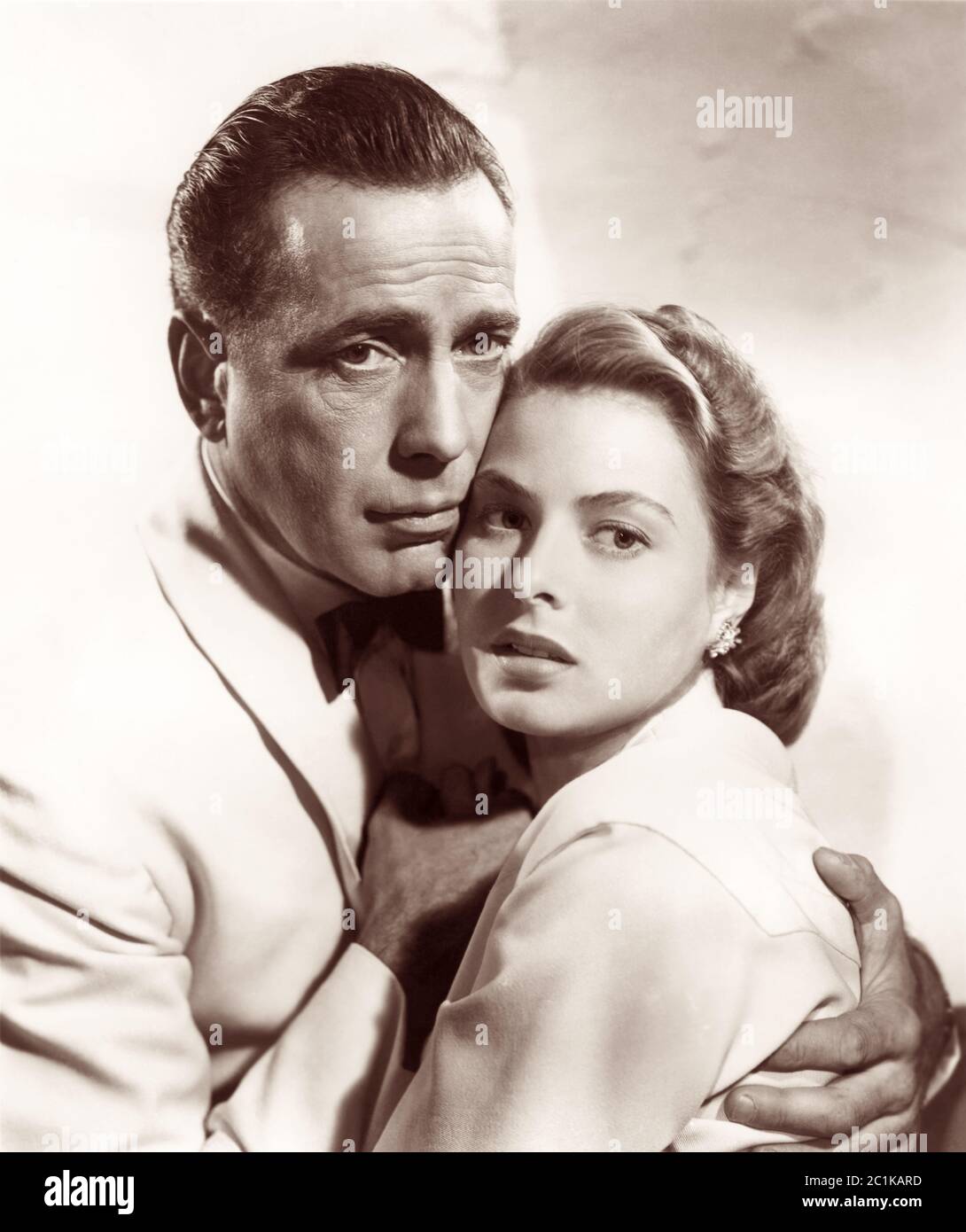Die Filmstars Humphrey Bogart und Ingrid Bergman aus dem Klassiker Casablanca von 1942. Stockfoto