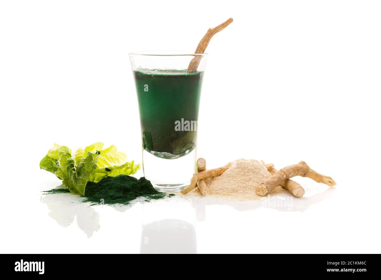 Withania somnifera Wurzel, ashwagandha. Stockfoto