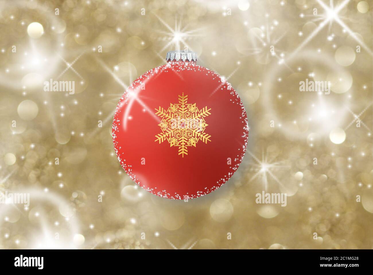 Dekoration mit einer weihnachtsbaumkugel Stockfoto