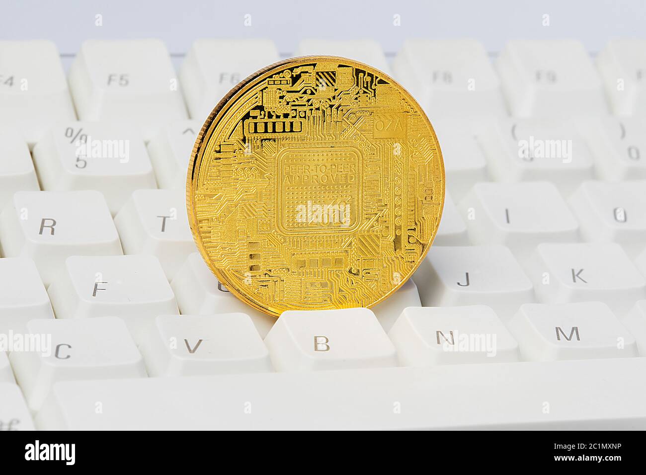 Bitcoin Cryptocurrency digitale Bit Münze BTC Währung Technologie Business Internet Konzept. Stockfoto