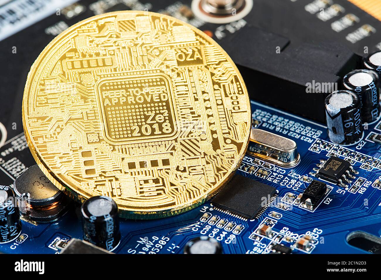 Bitcoin Cryptocurrency digitale Bit Münze BTC Währung Technologie Business Internet Konzept. Stockfoto
