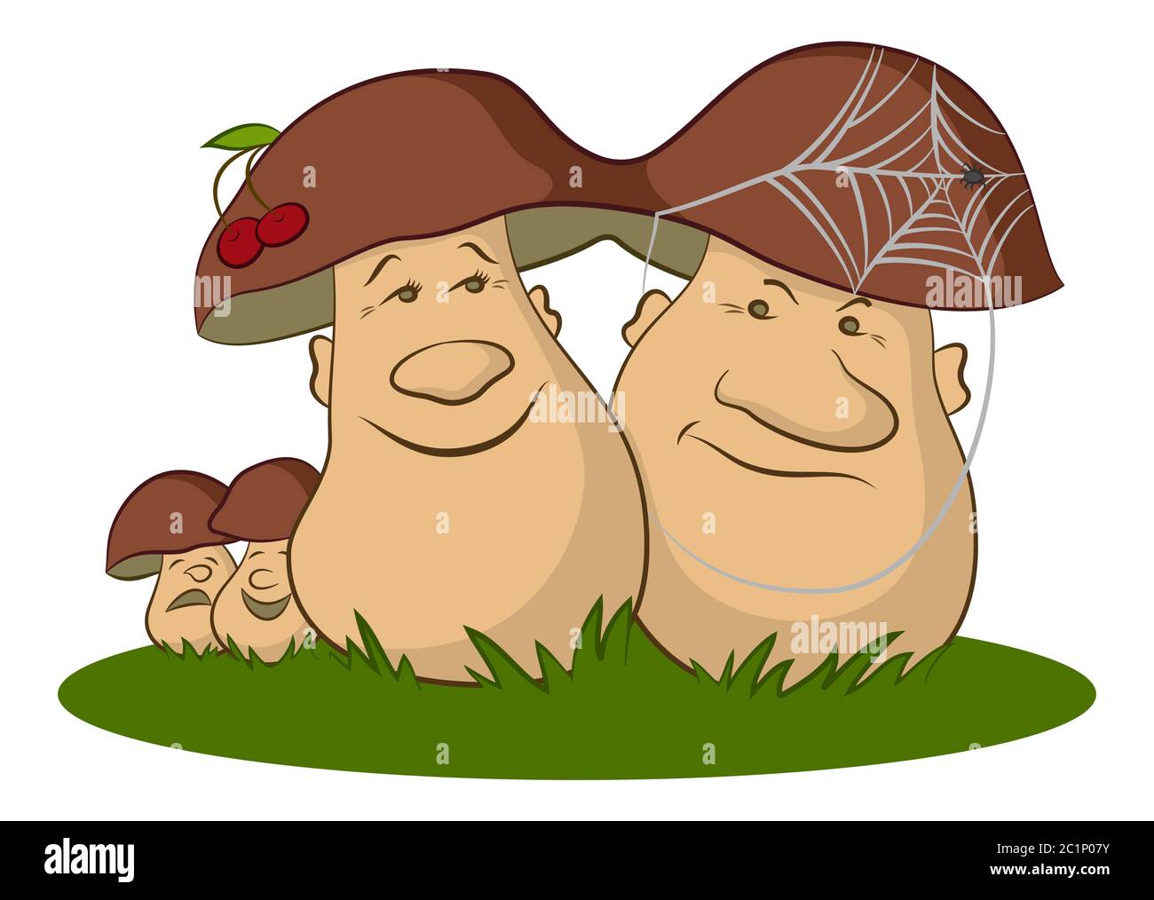 Familie von Cartoon Pilze Stockfoto