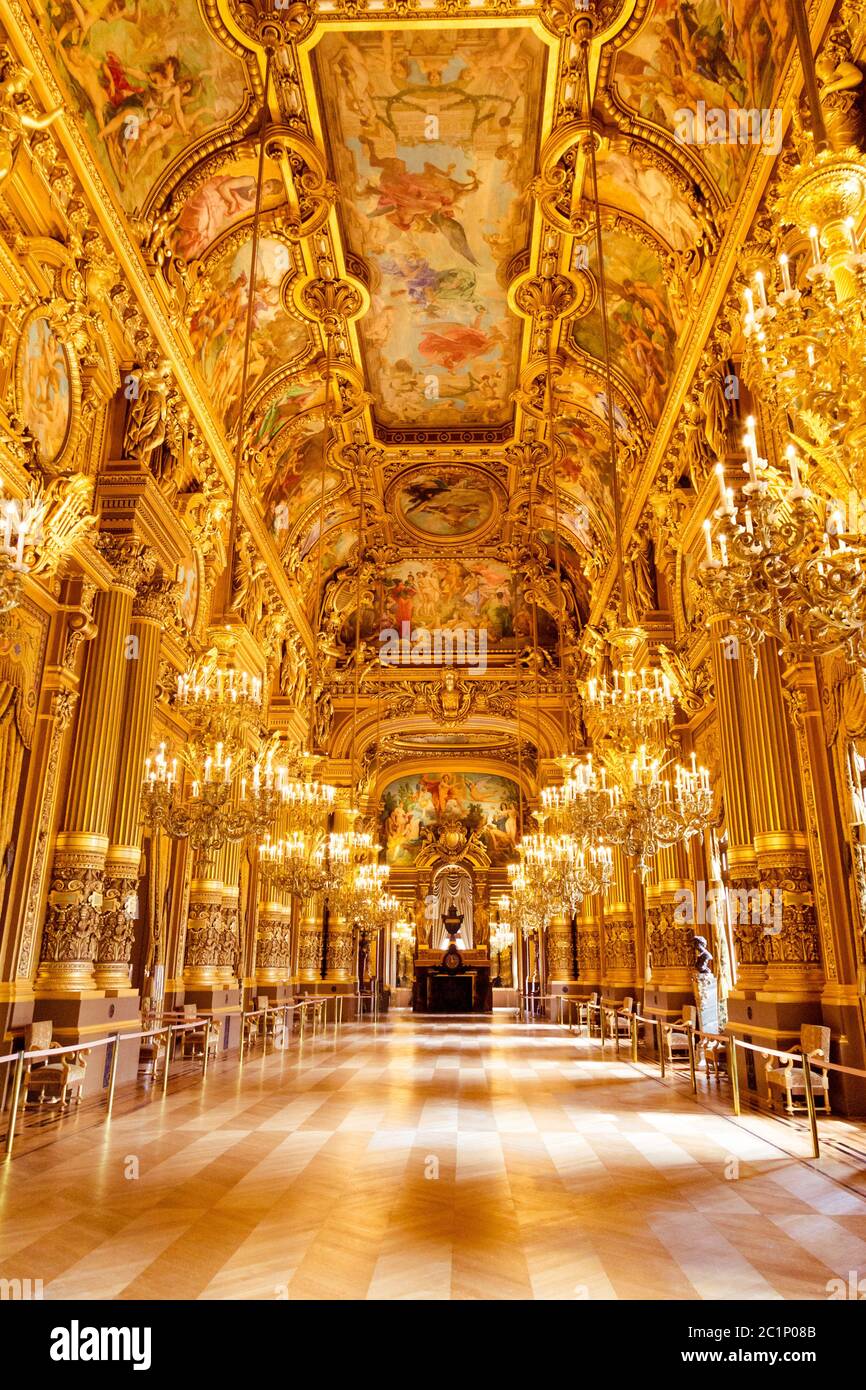 Paris, Frankreich, März 31 2017: Innenansicht der Opera National de Paris Garnier, Frankreich. Es wurde von 1861 bis 1875 für t gebaut Stockfoto