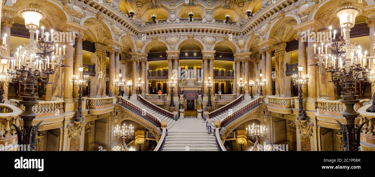 Paris, Frankreich, März 31 2017: Innenansicht der Opera National de Paris Garnier, Frankreich. Es wurde von 1861 bis 1875 für t gebaut Stockfoto