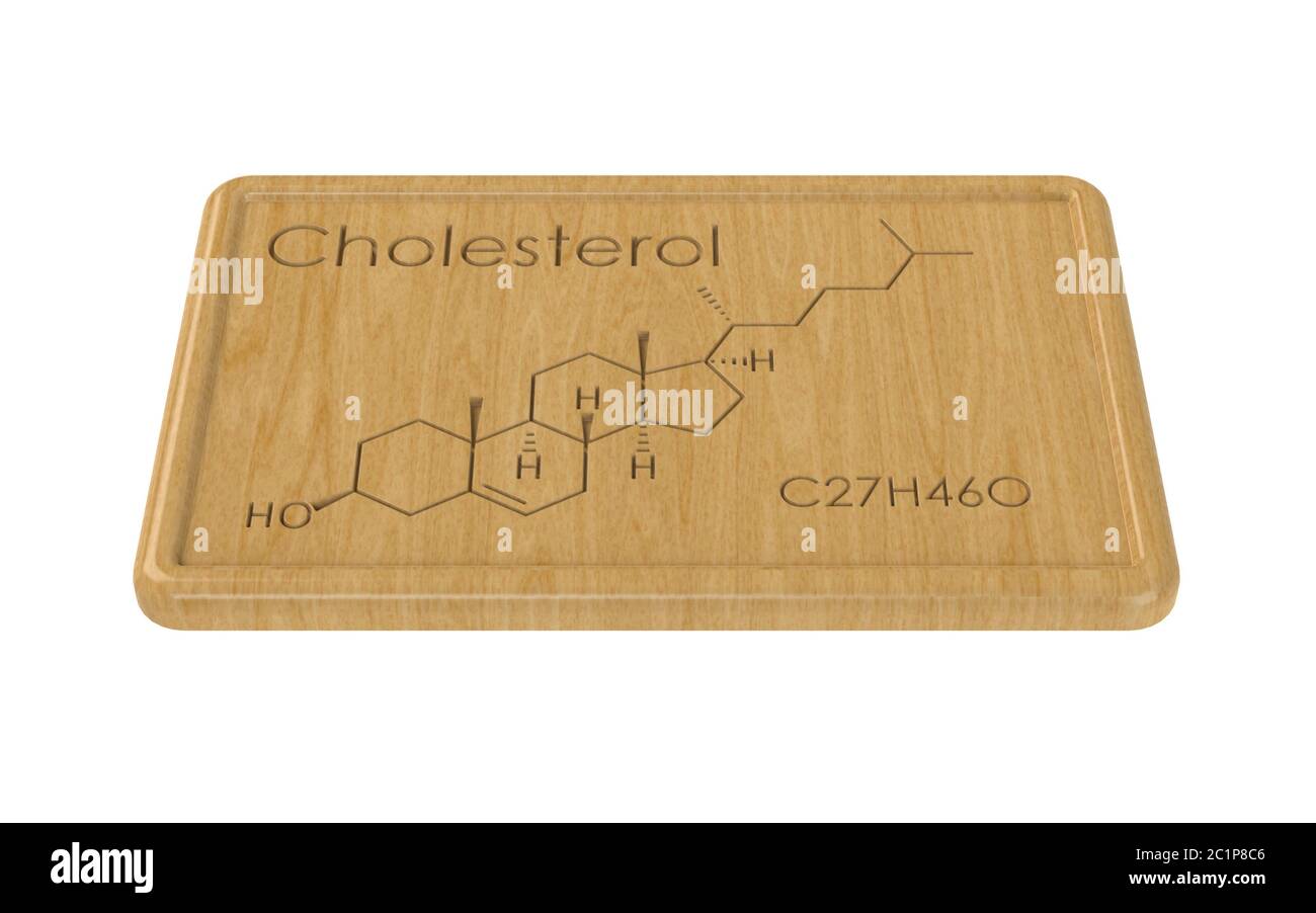 Die chemische Formel von Cholesterin Stockfoto