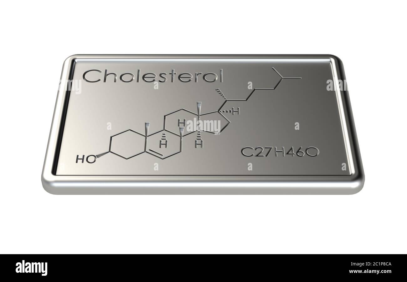 Die chemische Formel von Cholesterin Stockfoto