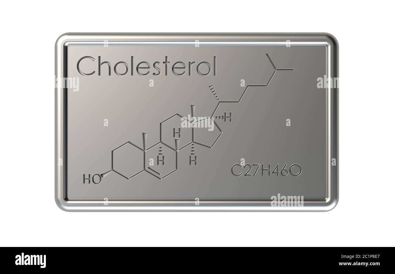 Die chemische Formel von Cholesterin Stockfoto