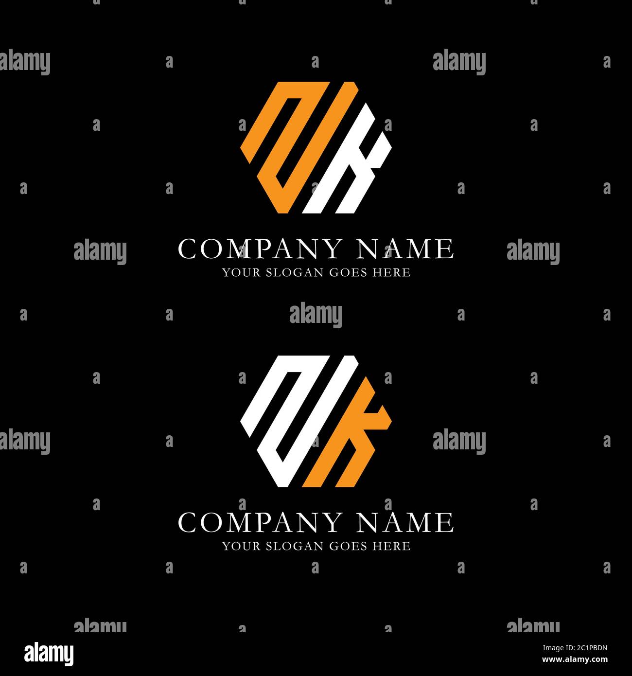 Kreative Monogramm Buchstabe ZK Logo Vektor, Linie Kunst Anfangsname Logo Design Stock Vektor