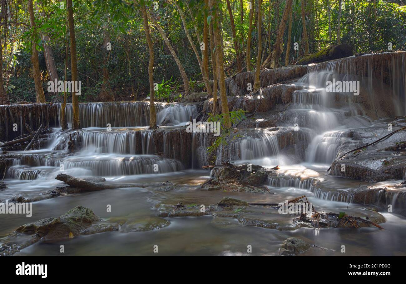 Huai Mae Khamin Wasserfall, Thailand Stockfoto