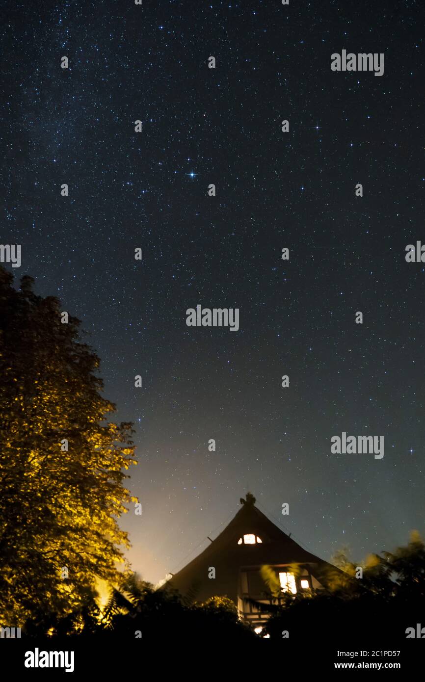 Nachthimmel über Darss in Deutschland Stockfoto