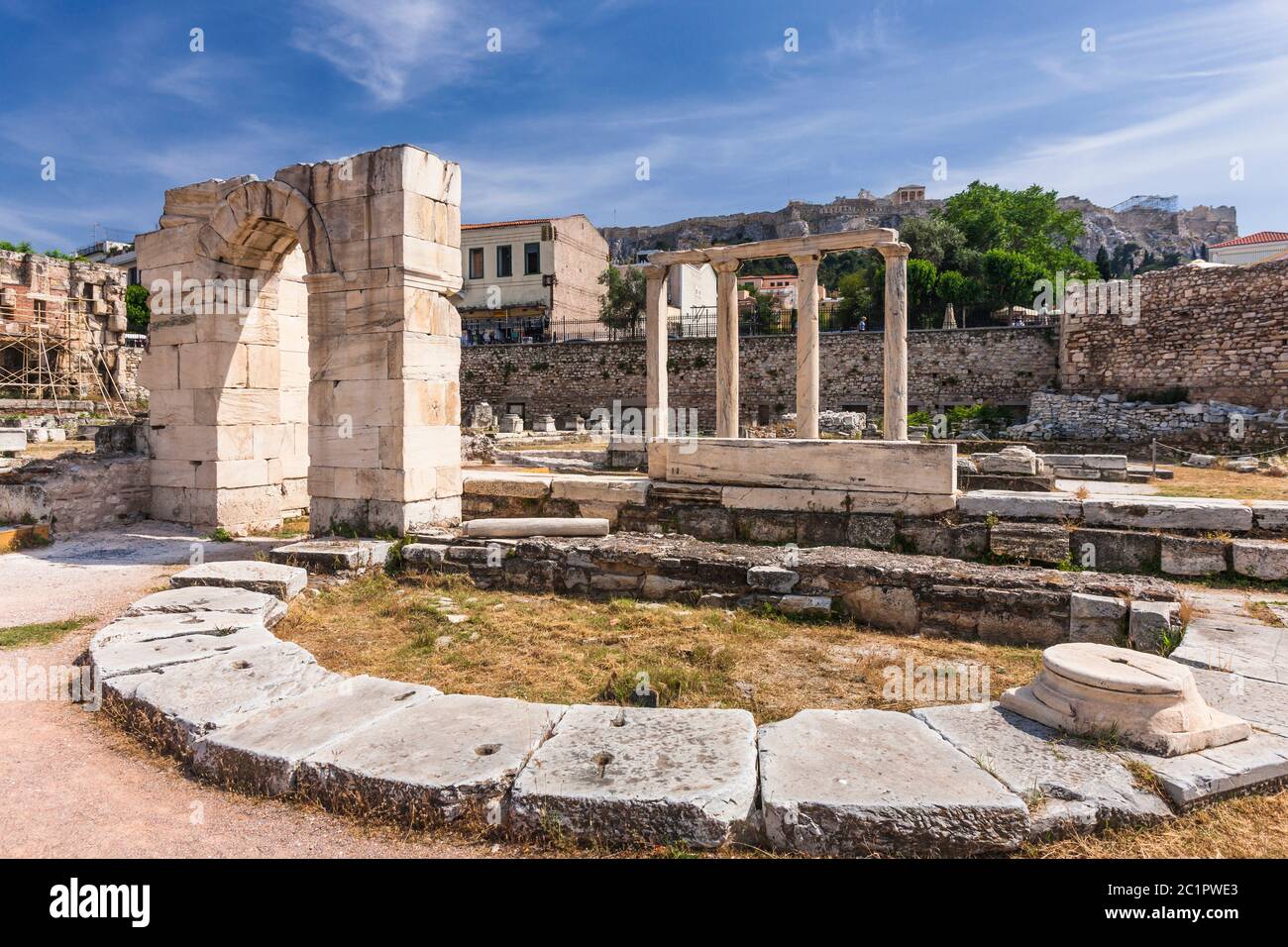 Hadrians Bibliothek, Bibliothek von Hadrian, Athen, Griechenland, Europa Stockfoto