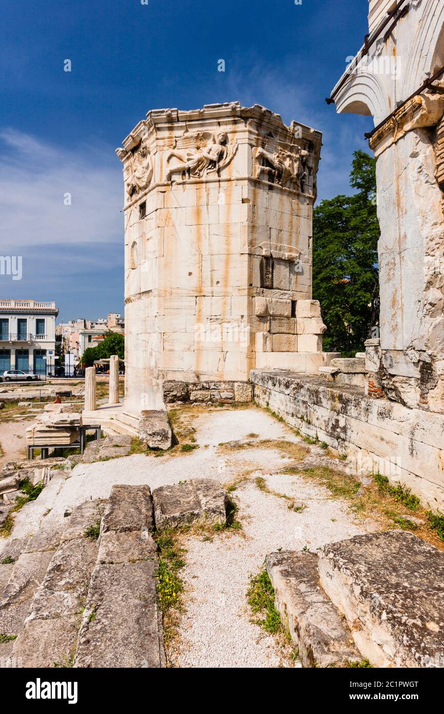 Turm der Winde, Windturm, römische Agora, Athen, Griechenland, Europa Stockfoto