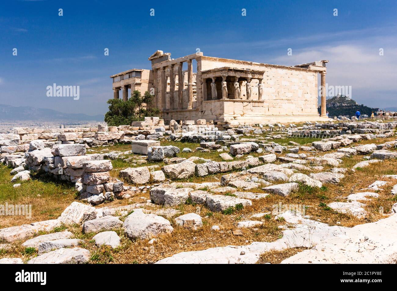 Erechtheion, Erechteum, griechischer Tempel, die Nordseite der Akropolis von Athen, Athen, Griechenland, Europa Stockfoto