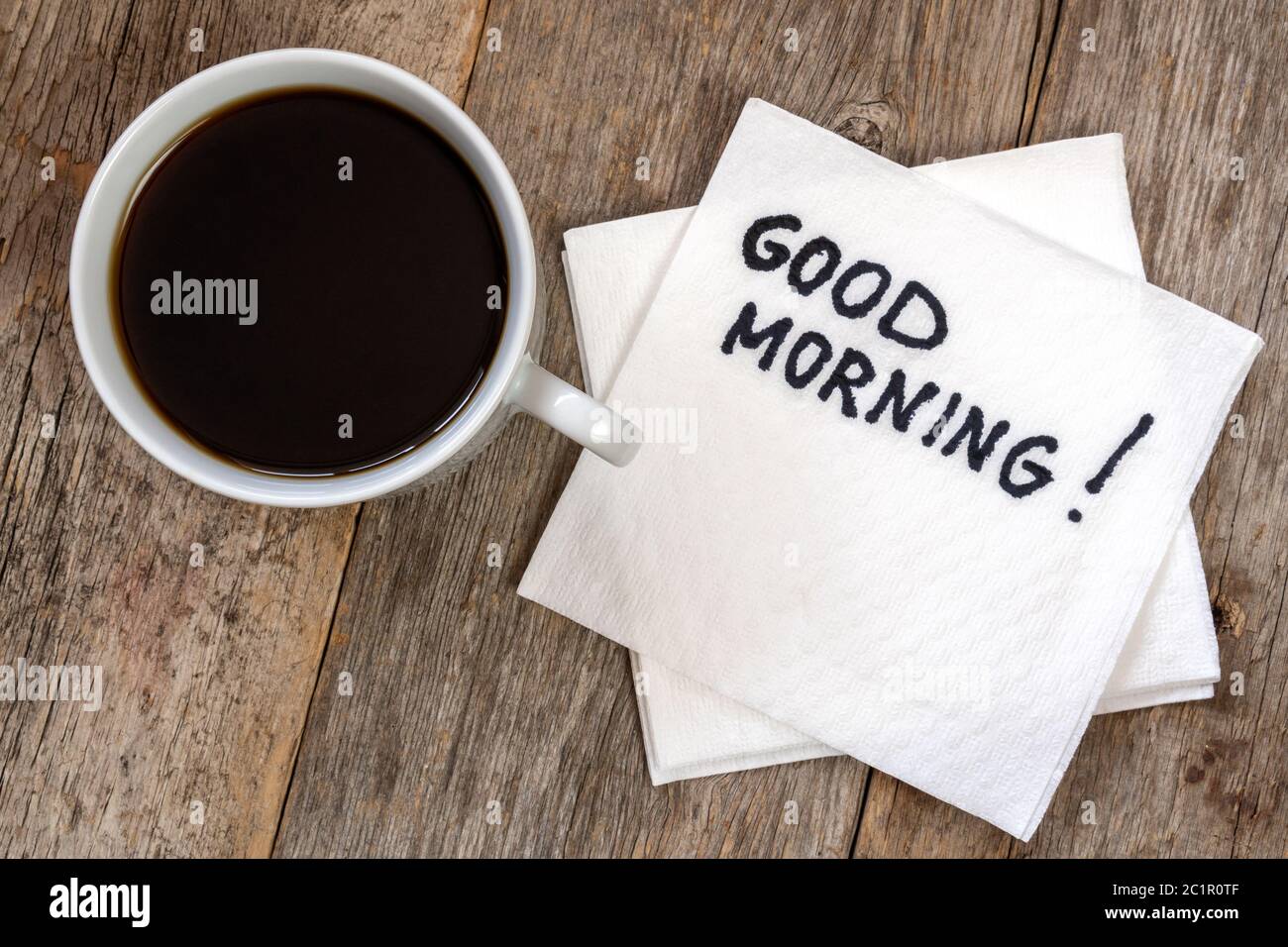 Guten Morgen mit Kaffee Stockfoto