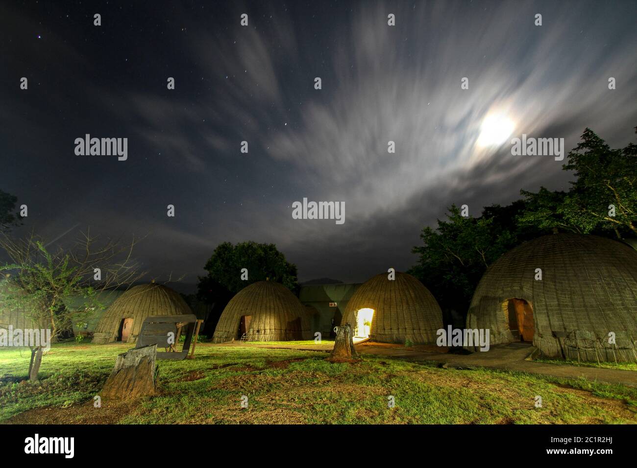 Bienenhaus-Hütten in Swasiland Stockfoto