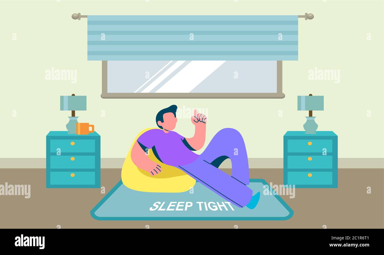 Junge ist zu Hause entspannend Stock Vektor