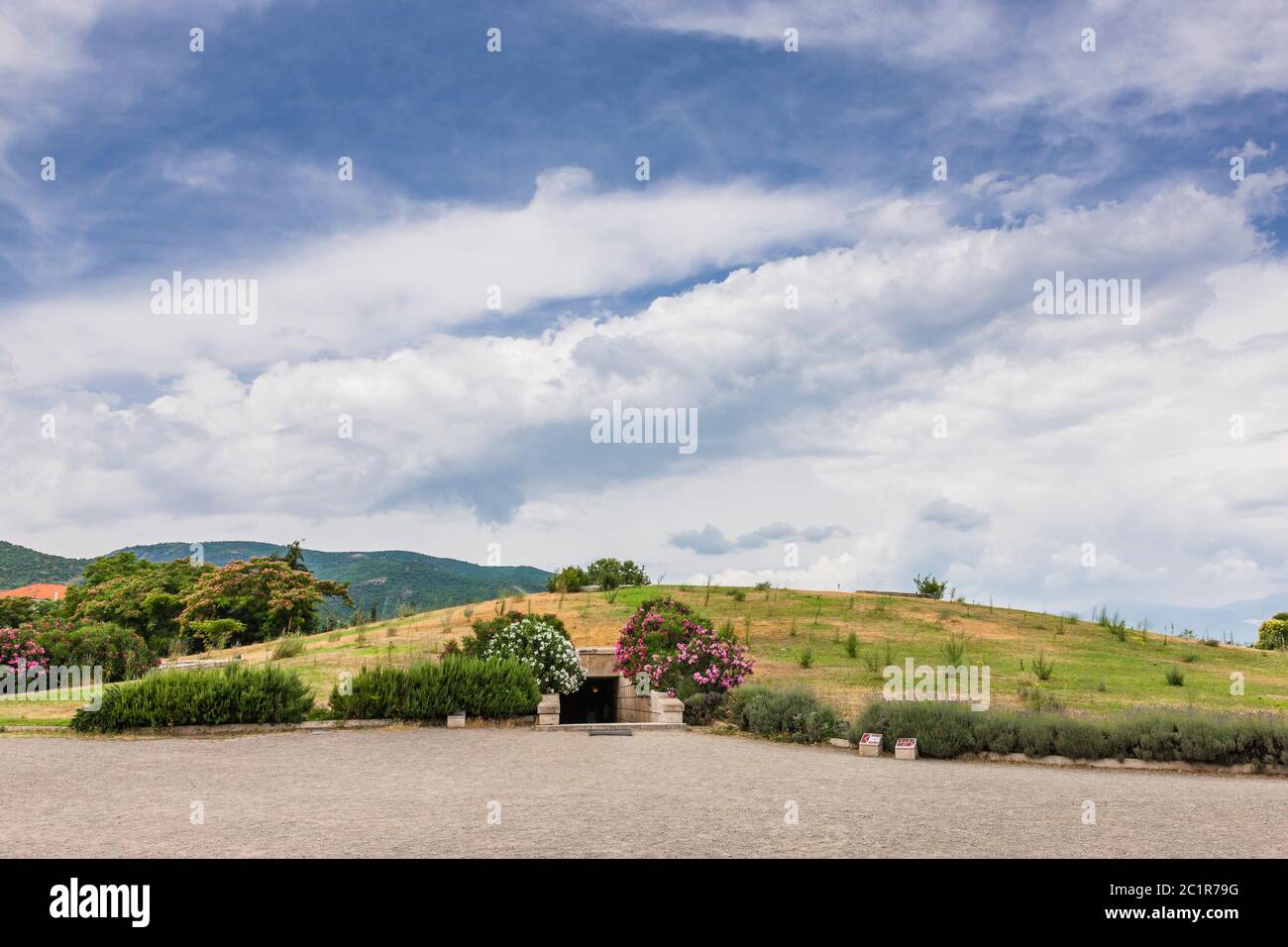 Königliches Grab von Philipp II., Museum der Königlichen Gräber bei Aegai, Ancient Aigai, Vergina, Zentralmakedonien, Griechenland, Europa Stockfoto