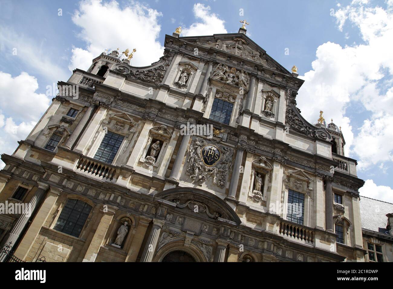 St. Charles Borromeo Church/Sint-Carolus Borromeuskerk.eine Kirche im Zentrum von Antwerpen, am Hendrik Conscience Square gelegen. Stockfoto