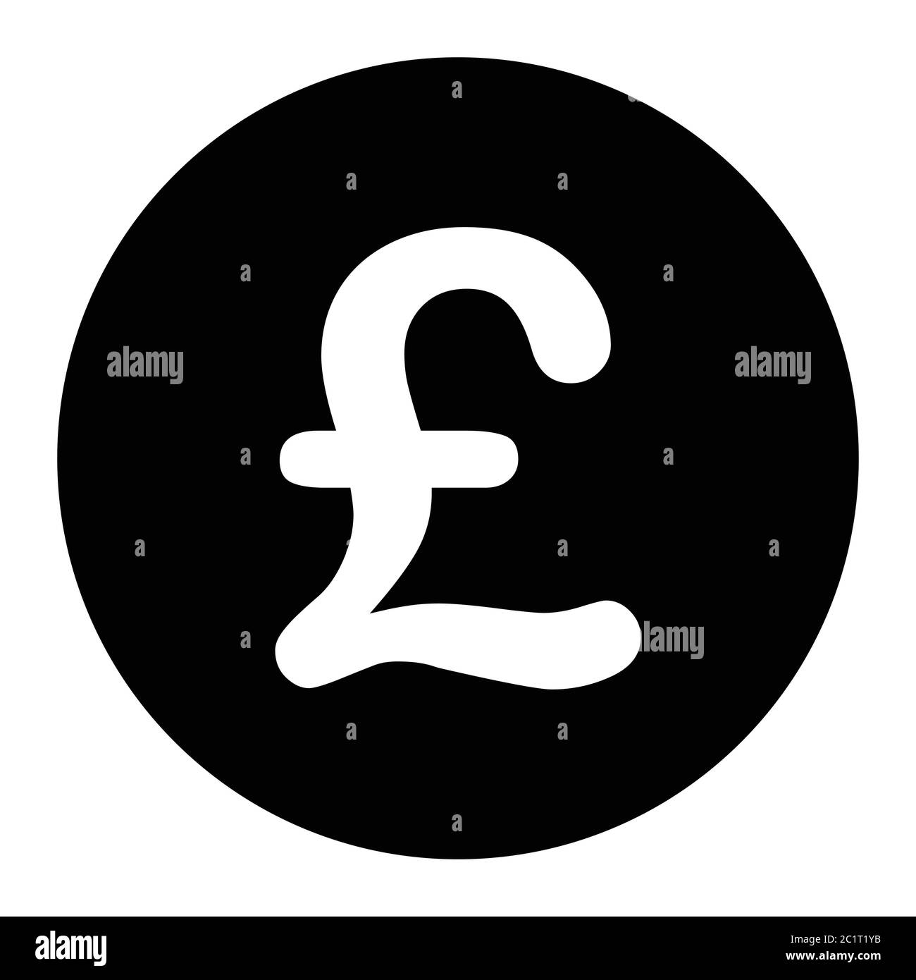 GBP Großbritannien Pfund Sterling Symbol. Schwarze Illustration isoliert auf weißem Hintergrund. EPS-Vektor Stock Vektor