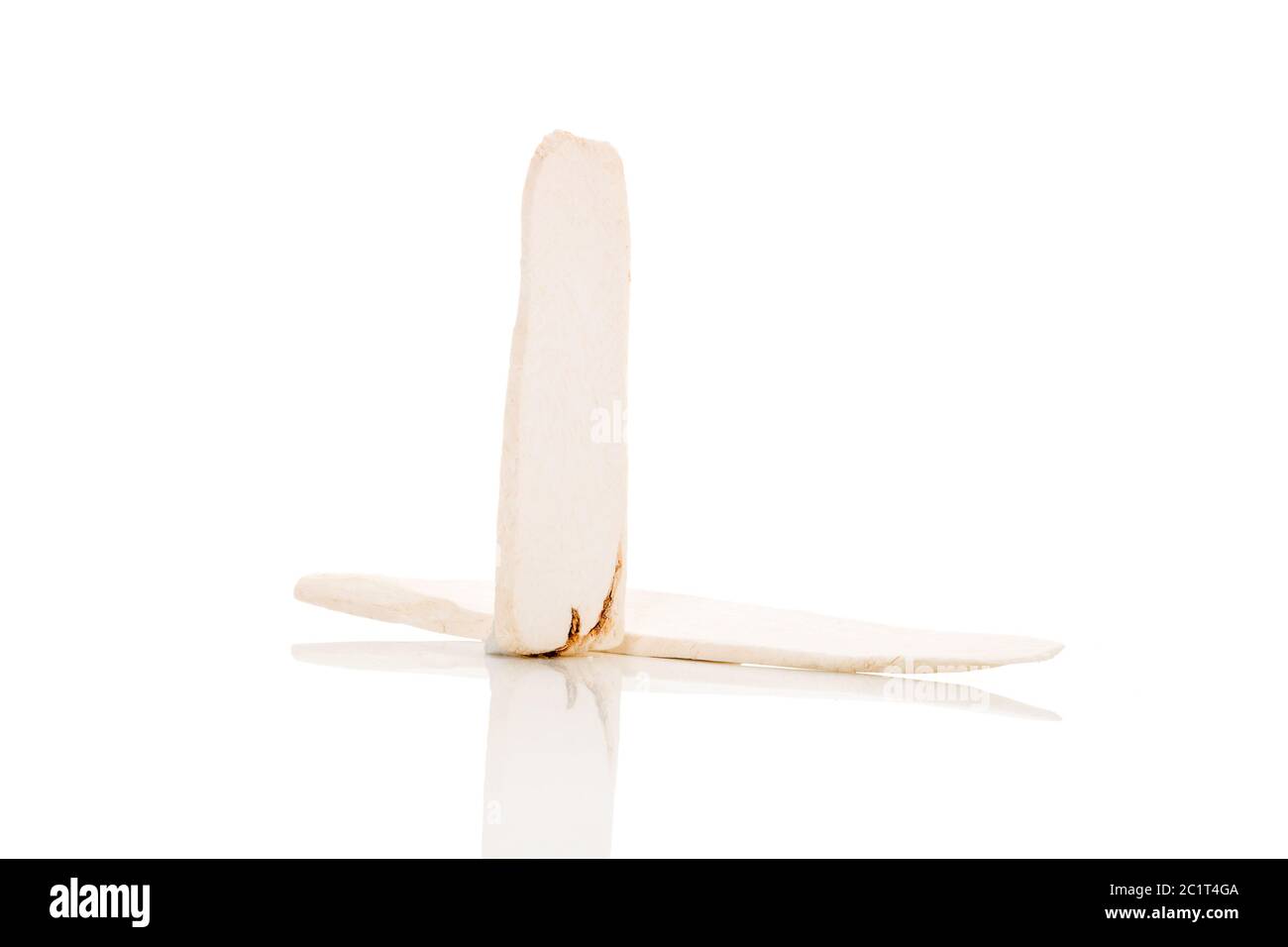 Chinesischer Yam, getrocknete dioscorea opposita Scheibe, Kräutermedizin. Stockfoto