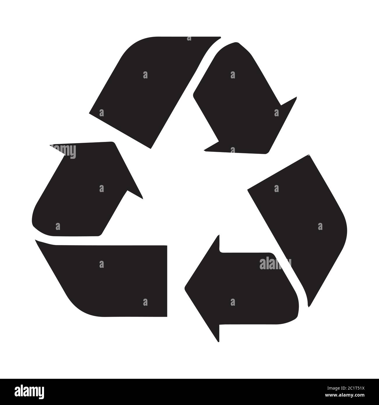 Recycling Symbol Logo Zeichen. Umweltfreundliche Umgebung. Schwarze Illustration isoliert auf weißem Hintergrund. EPS-Vektor Stock Vektor