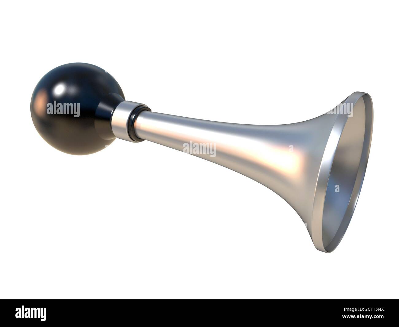 Vintage Air Horn mit Gummiball. Klaxon. 3D Stockfoto