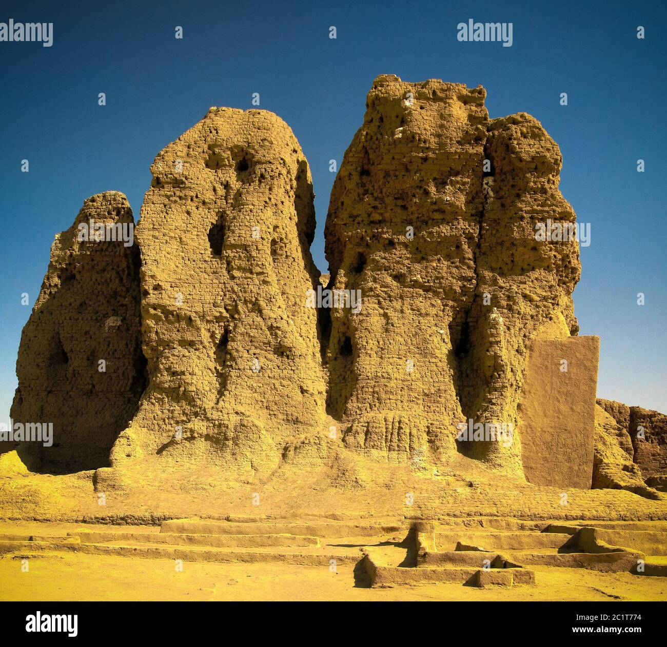 Blick auf westliche Deffufa Tempel in Kerma Nubien, Sudan Stockfoto