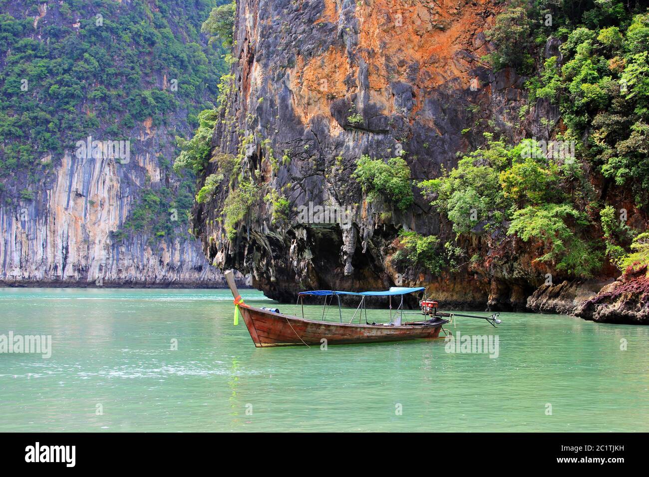 Thai traditionelle Holz Langschwanz Boot Stockfoto