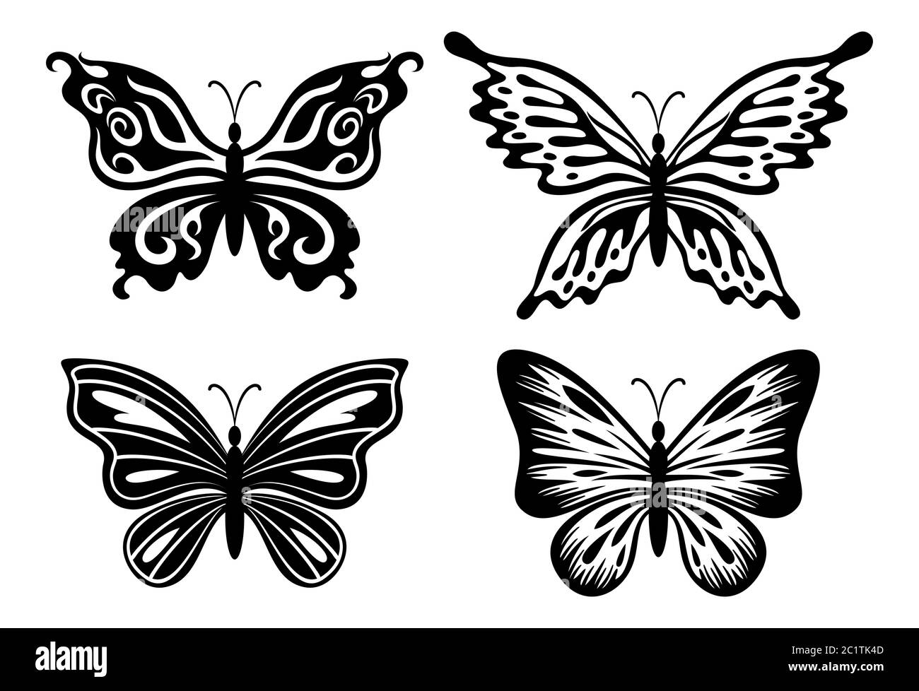 Schmetterlinge Piktogramme Stockfoto