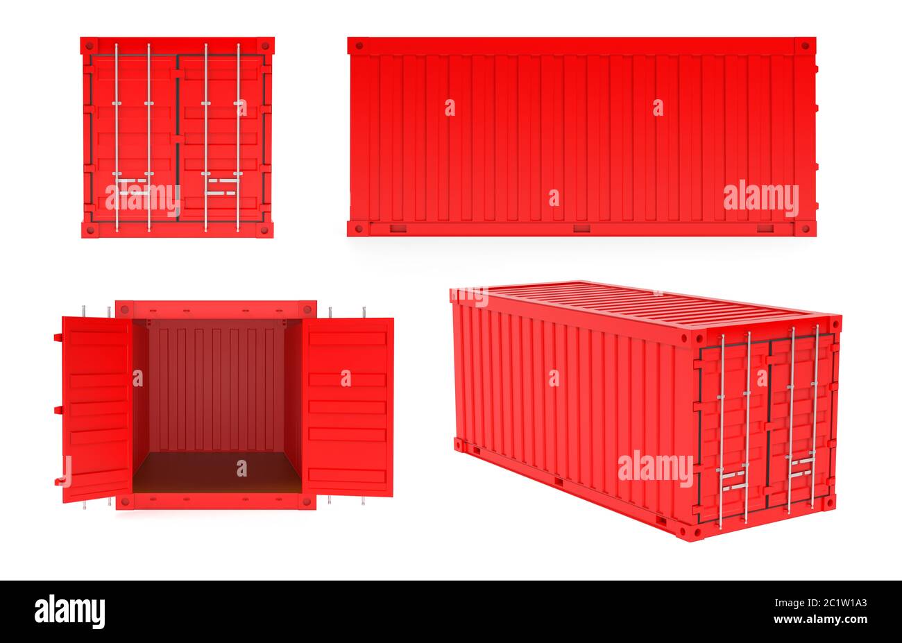 Rote Frachtcontainer Stockfoto