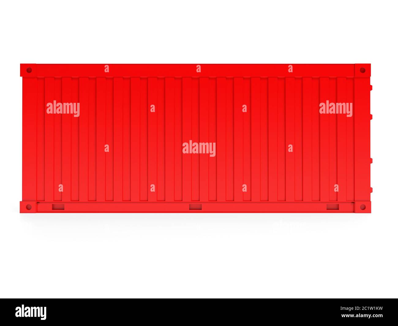 Frachtcontainer. Roter intermodaler Behälter. Seitenansicht. 3d-Rendering-Illustration Stockfoto