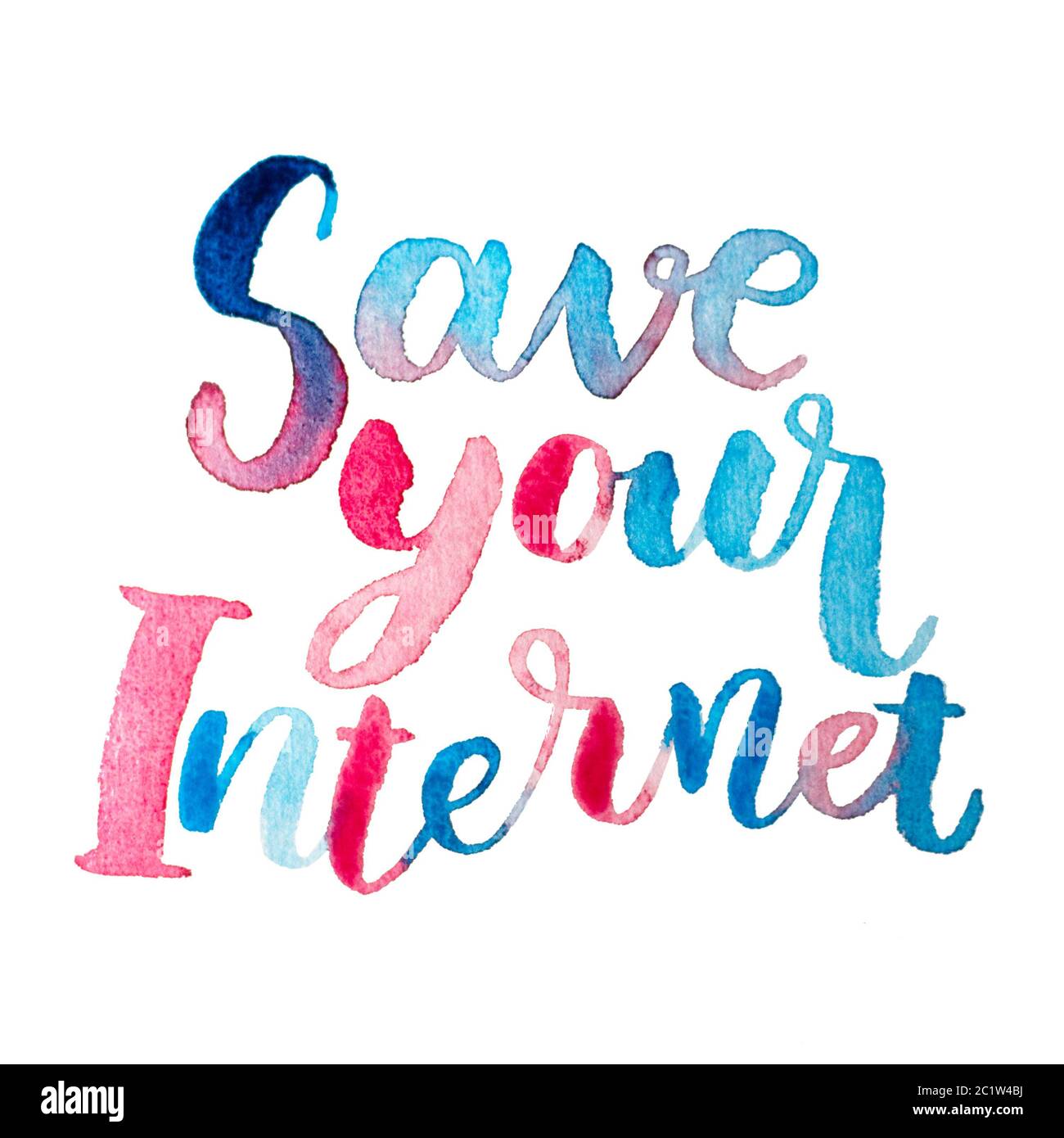 Speichern Sie Ihre Internet-Aquarellschrift Stockfoto