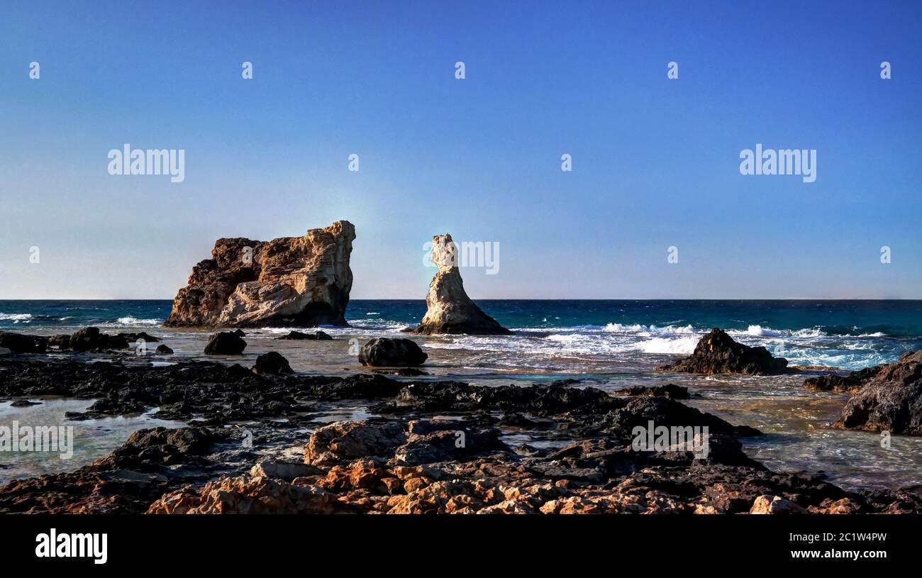 Landschaft mit Kleopatra Strand in der Nähe von Marsa Matruh, Ägypten Stockfoto