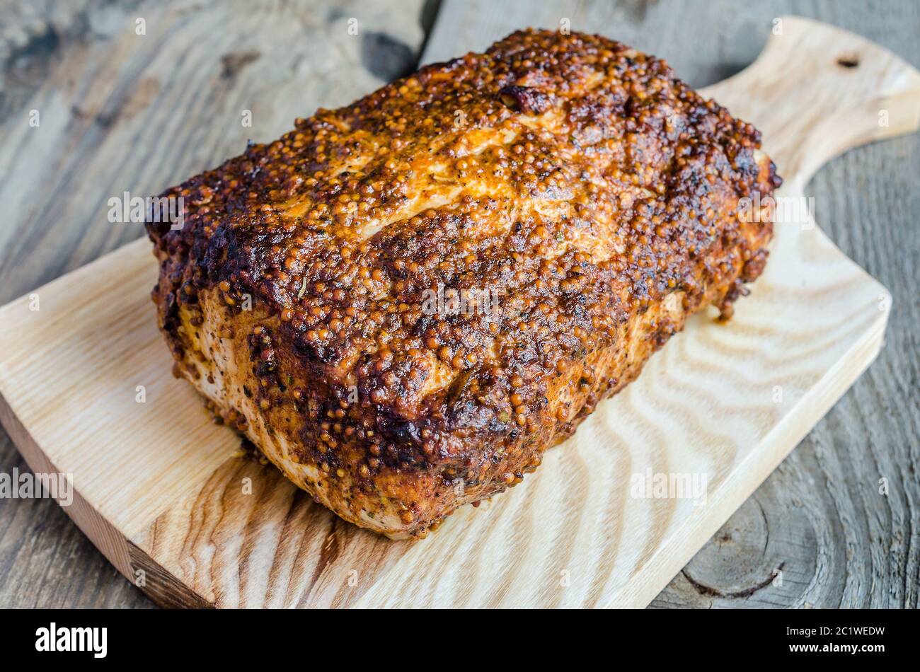Gegrilltes Fleisch mit Dijon Senf Stockfoto