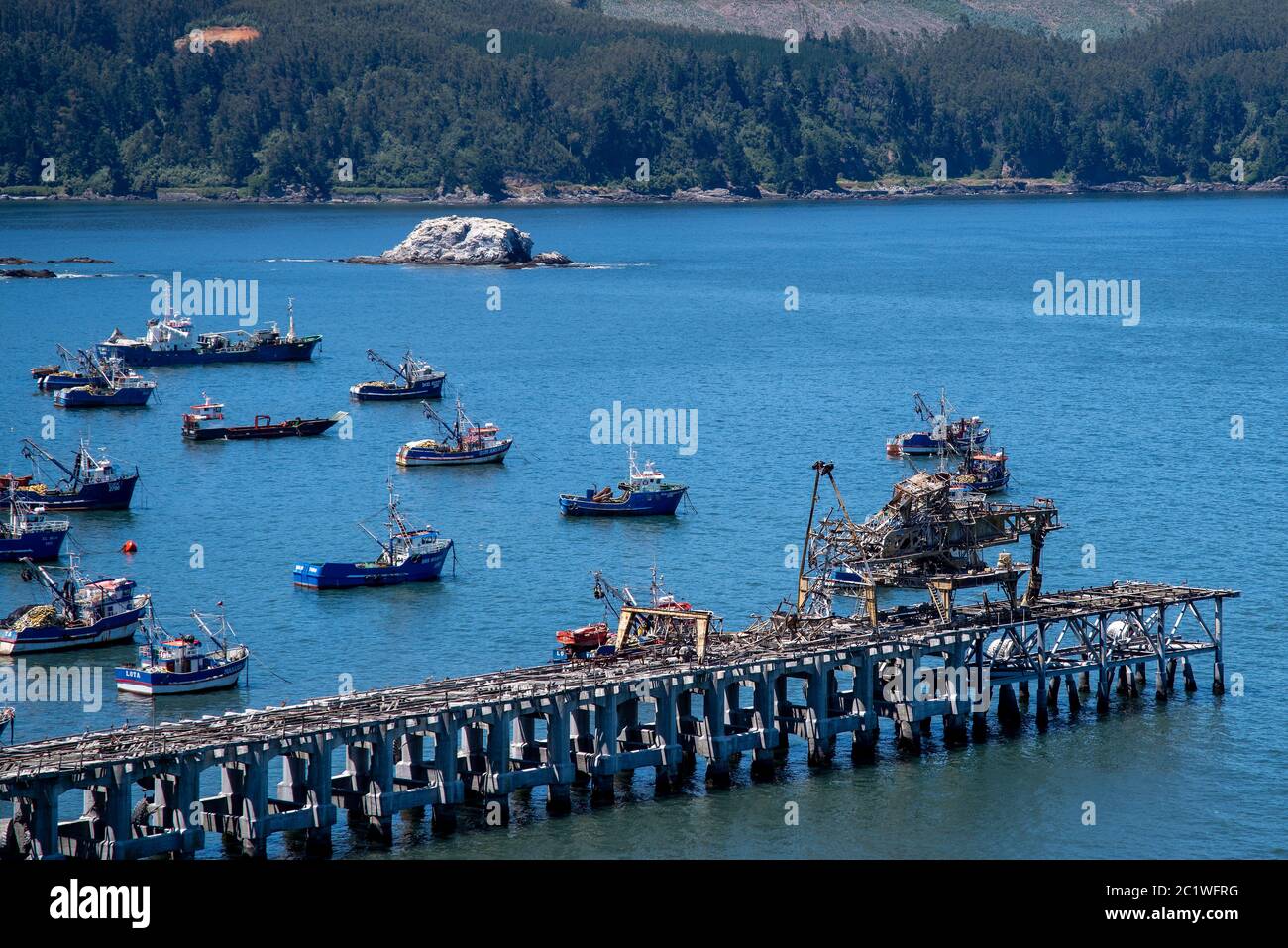Der Hafen von Lota, Chile Stockfoto