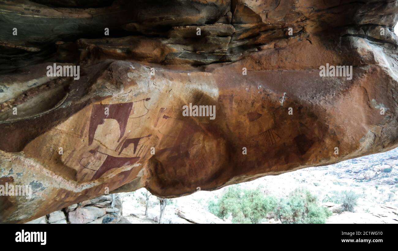 Höhlenmalereien und Petroglyphen Laas Geel bei Hargeisa Somalia Stockfoto