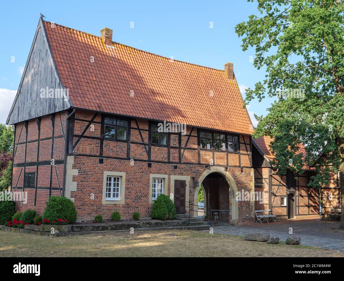 Kleines Dorf asbeck in deutschland Stockfoto