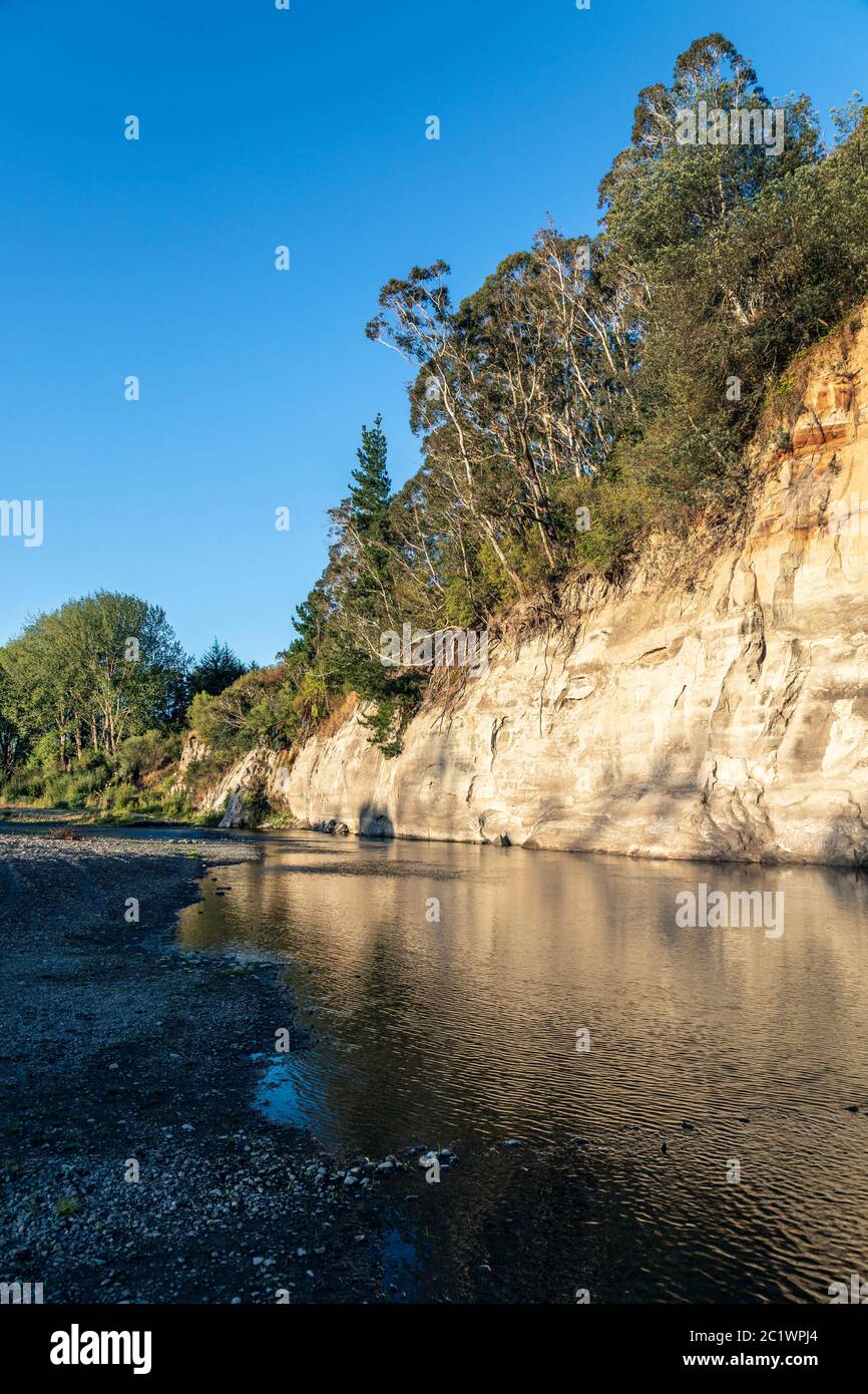 Der Pohangina River im Raumai Reserve, nahe Ashhurst, Manawatu-Whanganui, Nordinsel, Neuseeland Stockfoto