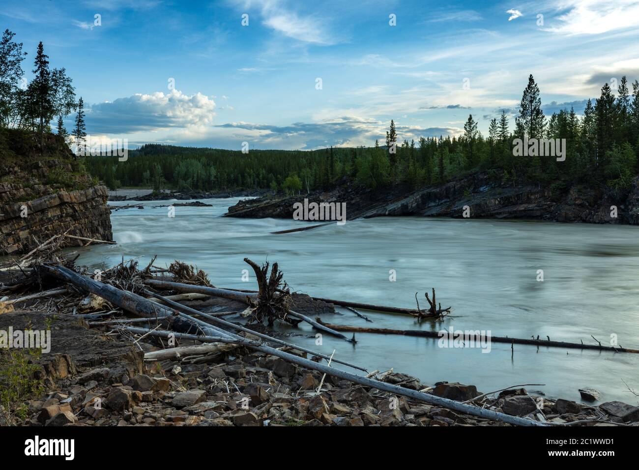 Fluss im Yukon in Kanada Stockfoto
