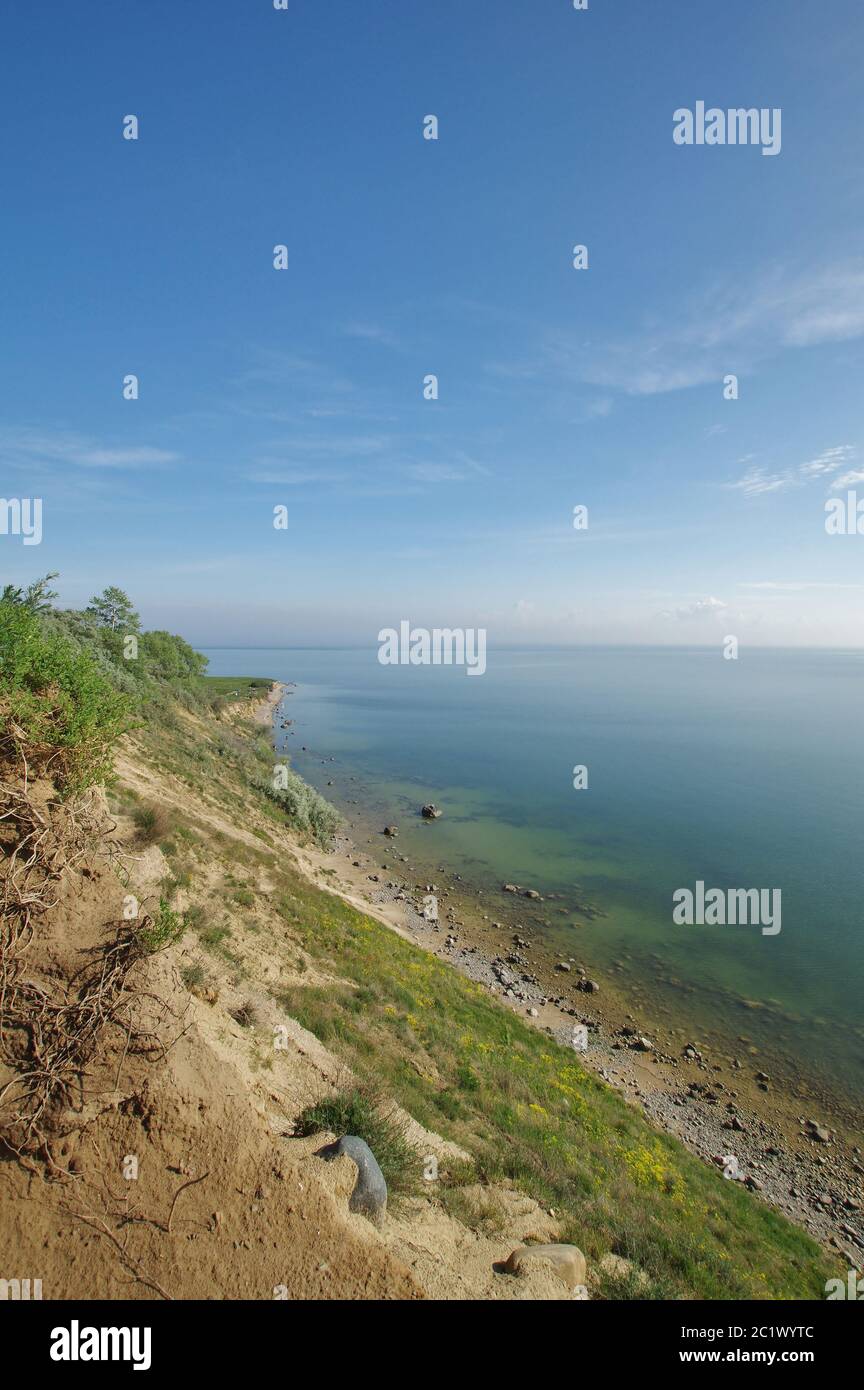 Panoramablick von der Klippe über die Ostsee, Klein Zicker, Insel RÃ¼gen, MÃ¶nchgut, Vorpommern-RÃ¼gen, Deutschland, Westeuropa Stockfoto