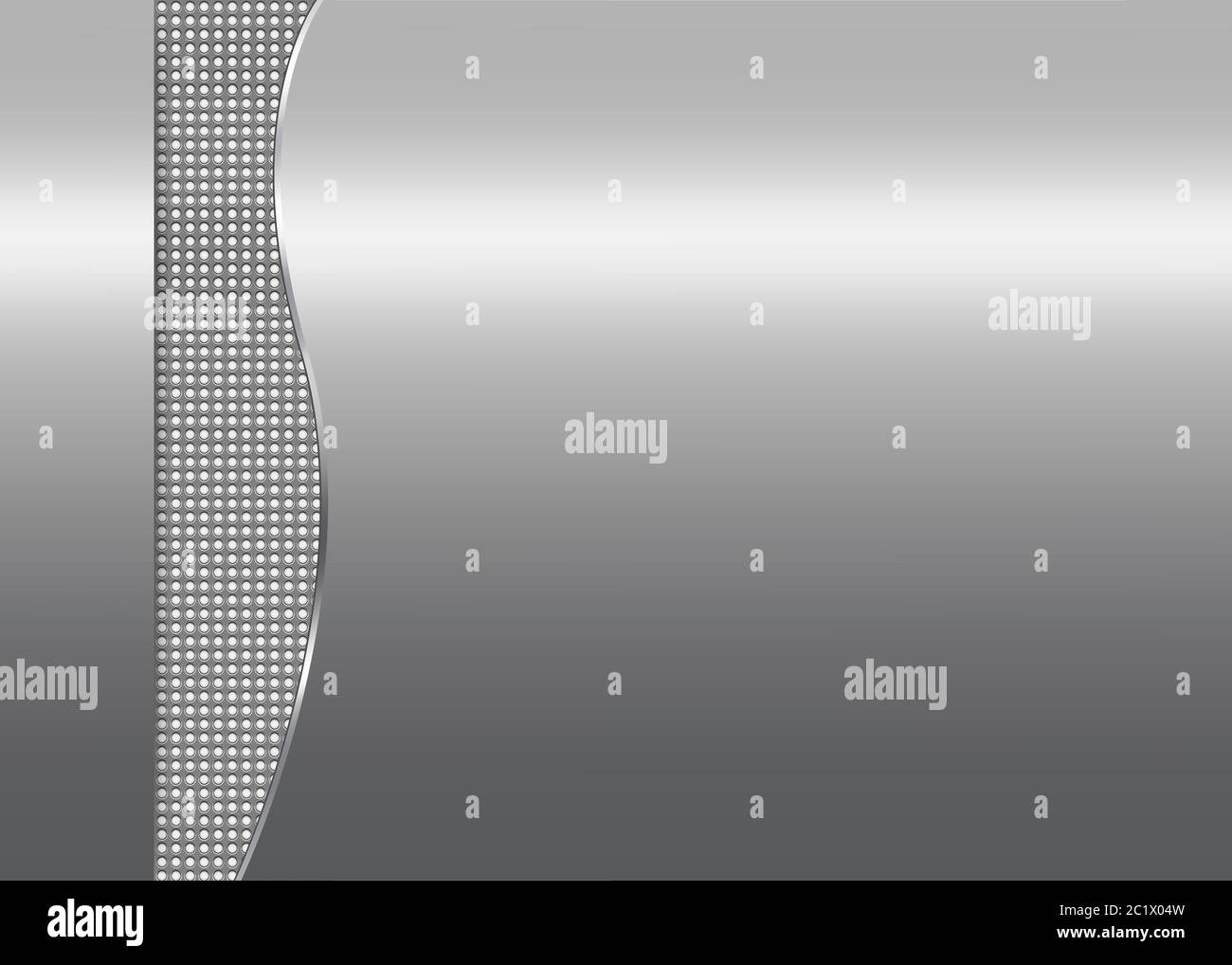 Silberner Metallic-Hintergrund mit gepunktetem Wellenmuster Stockfoto