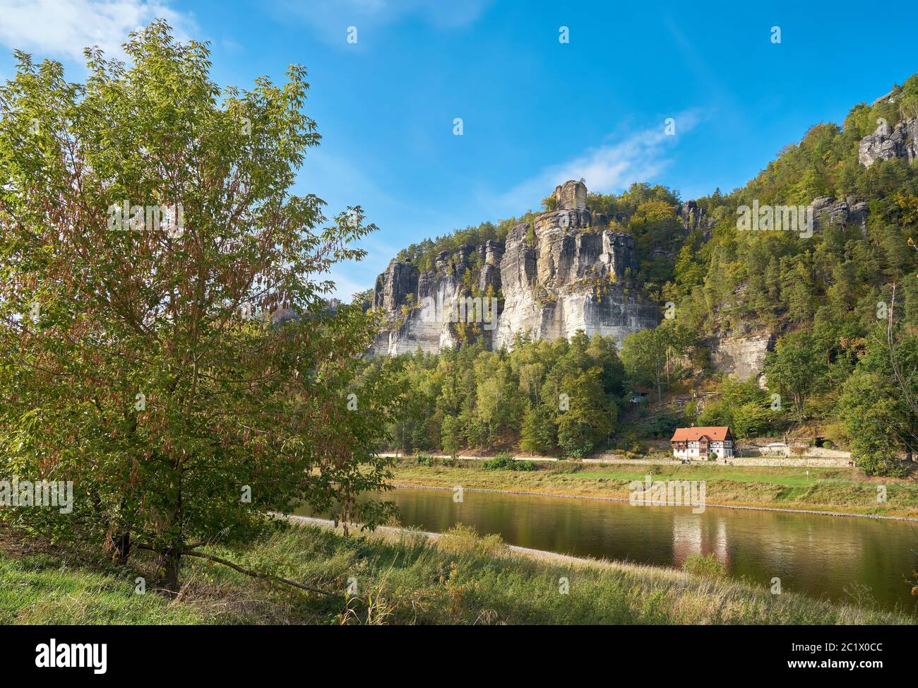 Das resort Rathen im Elbsandsteingebirge in der Sächsischen Schweiz Stockfoto