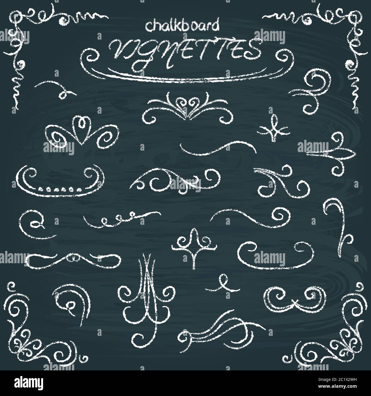 Kreidetafel Vektor Sammlung von kalligraphischen Design-Elemente Stock Vektor