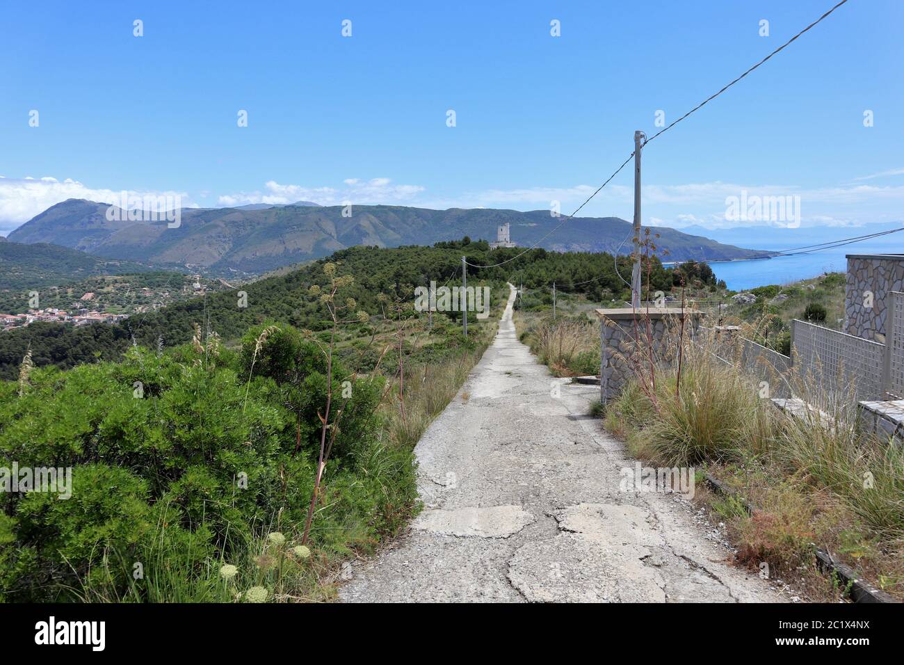 Palinuro – Panorama di Via Faro Stockfoto