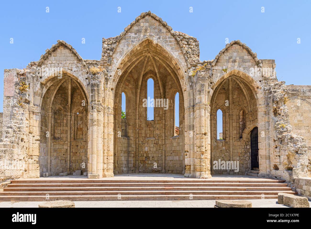 Kirche der Jungfrau von Burgh, Rhodos, Dodekanes, Griechenland Stockfoto