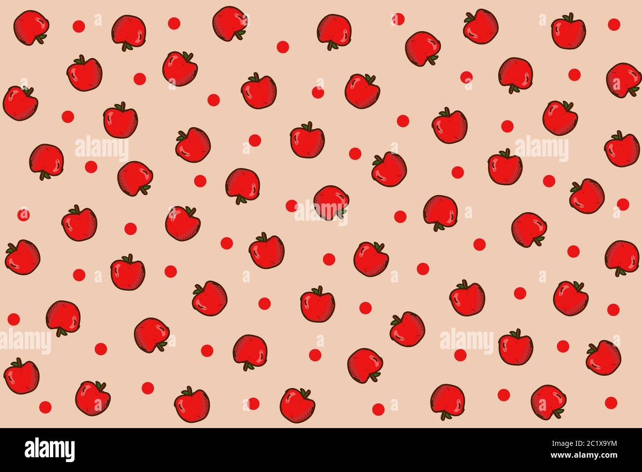 Apple Hintergrund. Obst Vektor nahtlose Muster Stock Vektor