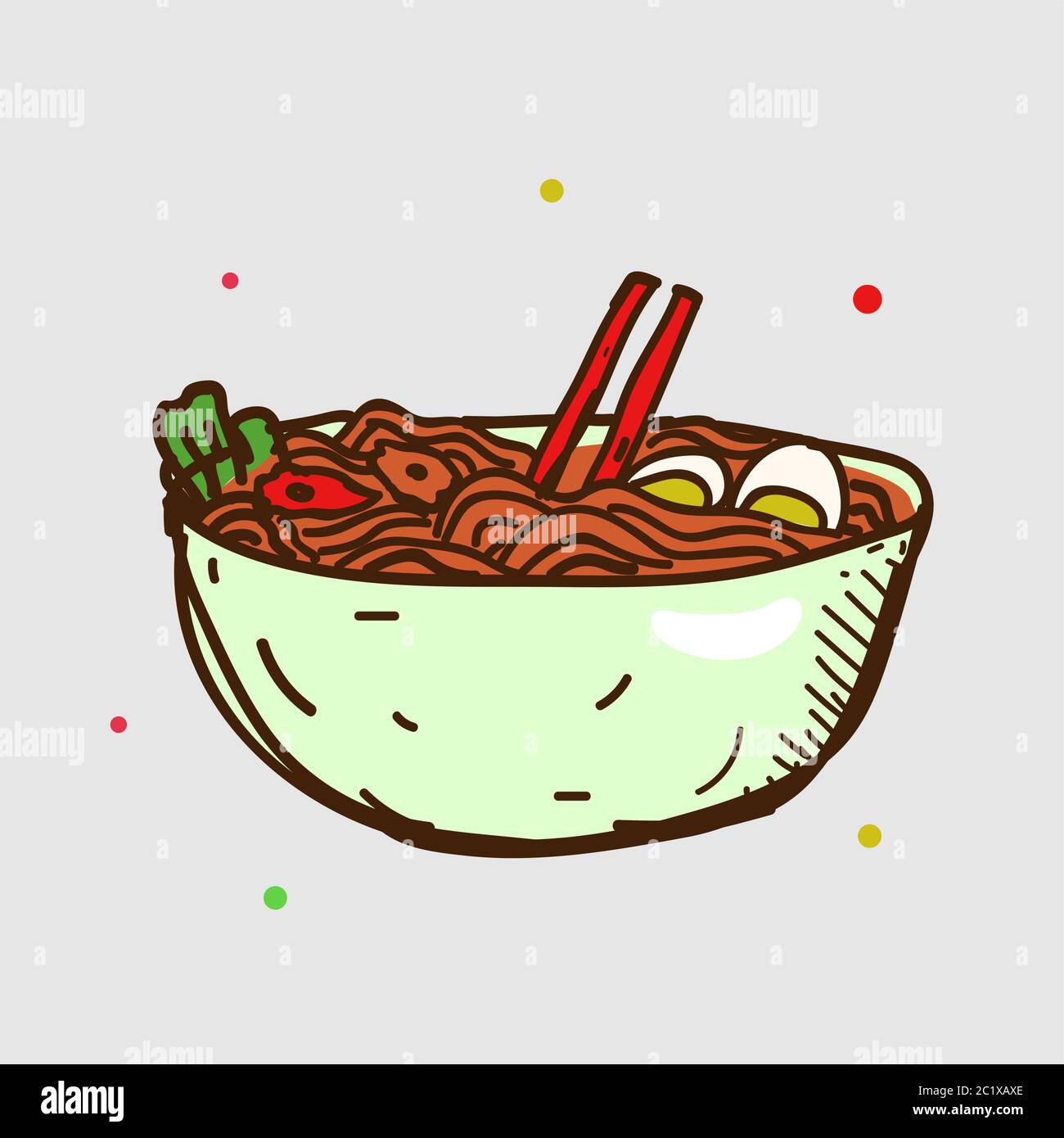 Ramen Vektordarstellung. Japanisches Speisekonzept. Flacher Cartoon-Stil Stock Vektor