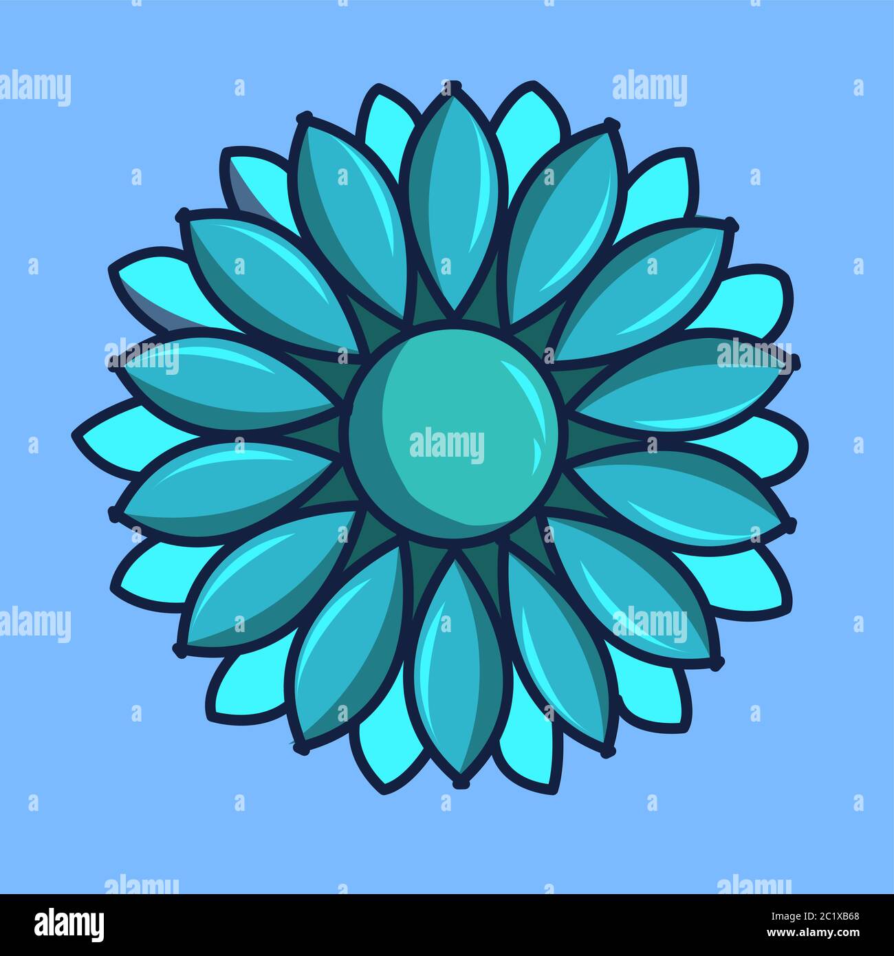 Blume Mandala Vektor-Illustration. Blaue Blume Stock Vektor