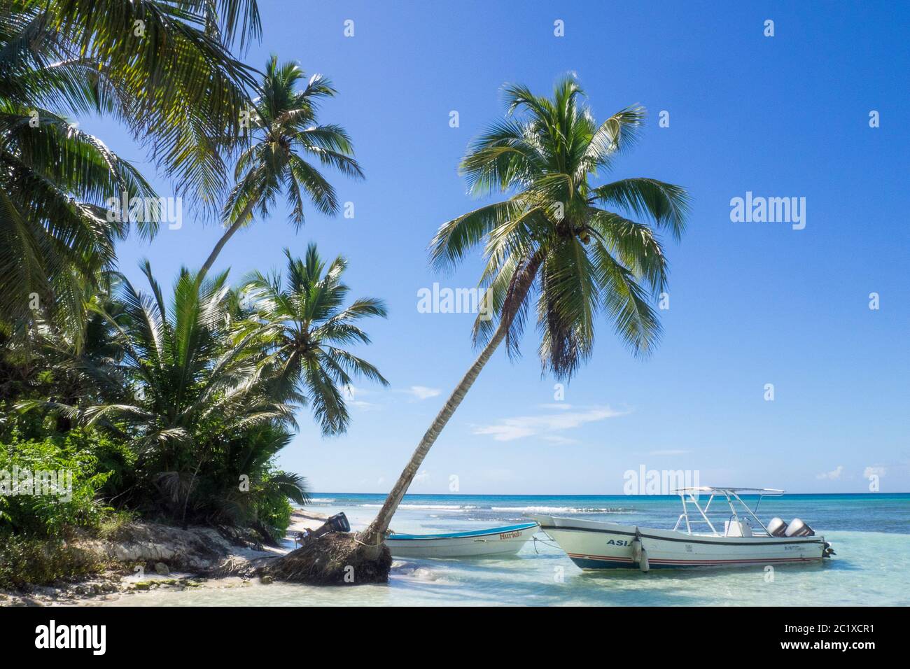 Karibik, Dominikanische Republik - Saona Island am Gato Beach Stockfoto