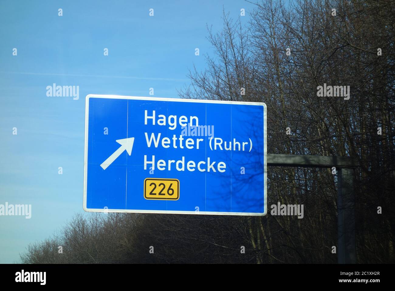 Bundesautobahn Ausfahrt Hagen, Wetter, Ruhr, Herdecke Stockfoto